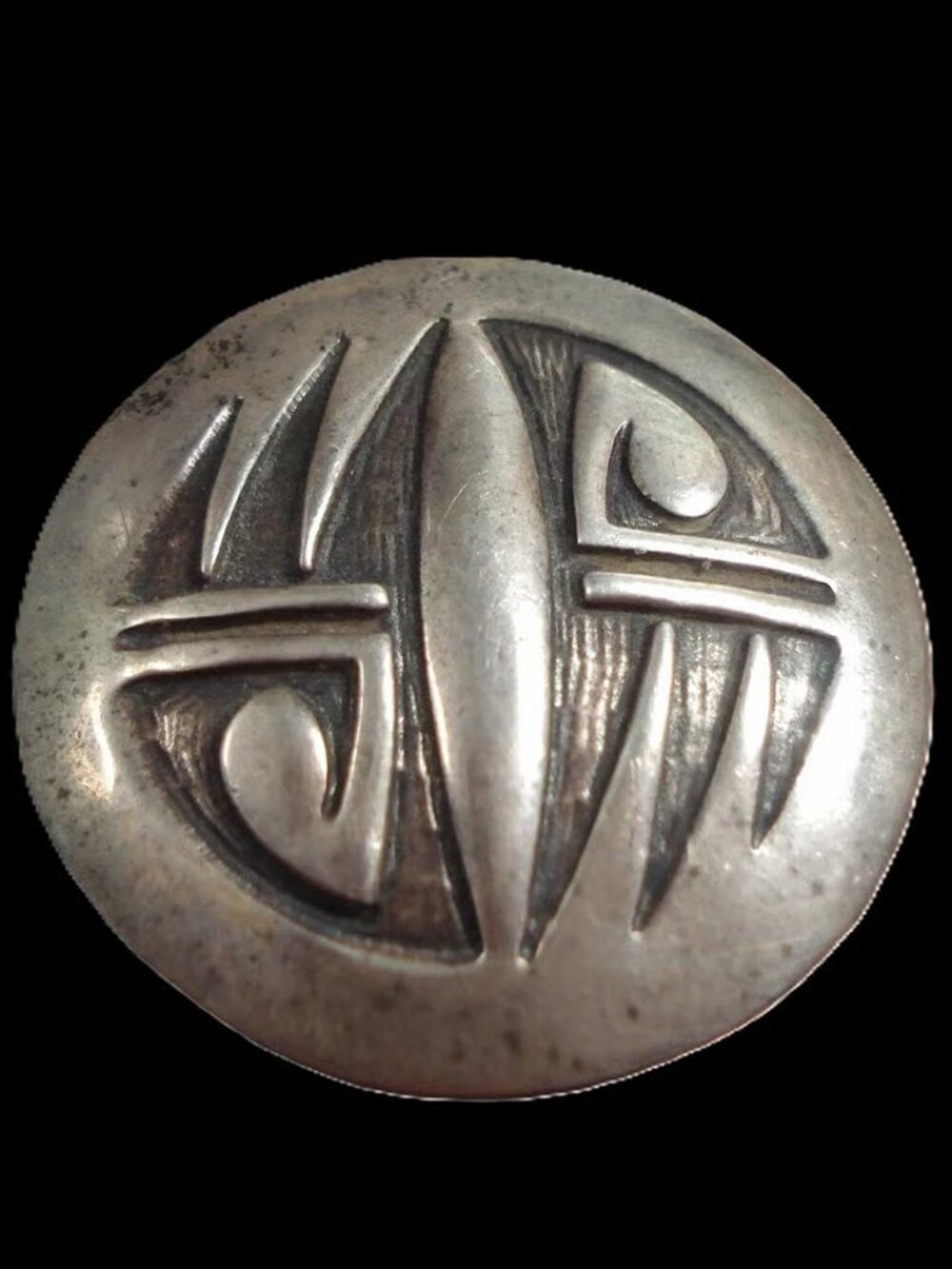 1960's Sterling Overlay, Thunder Pictograph Bennett, Hopi Key Fob